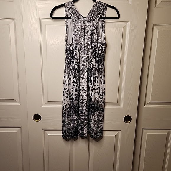 Apt.9 Women's Sleeveless Black Gray Geometric Pattern Animal Print Dress Size XS - Picture 8 of 13